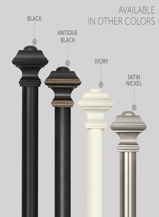 Ivilon Drapery Window Curtain Rod Set - Square Design 1 1/8 Rod. 28 to 48 Inch. Ivory/White - Image 4